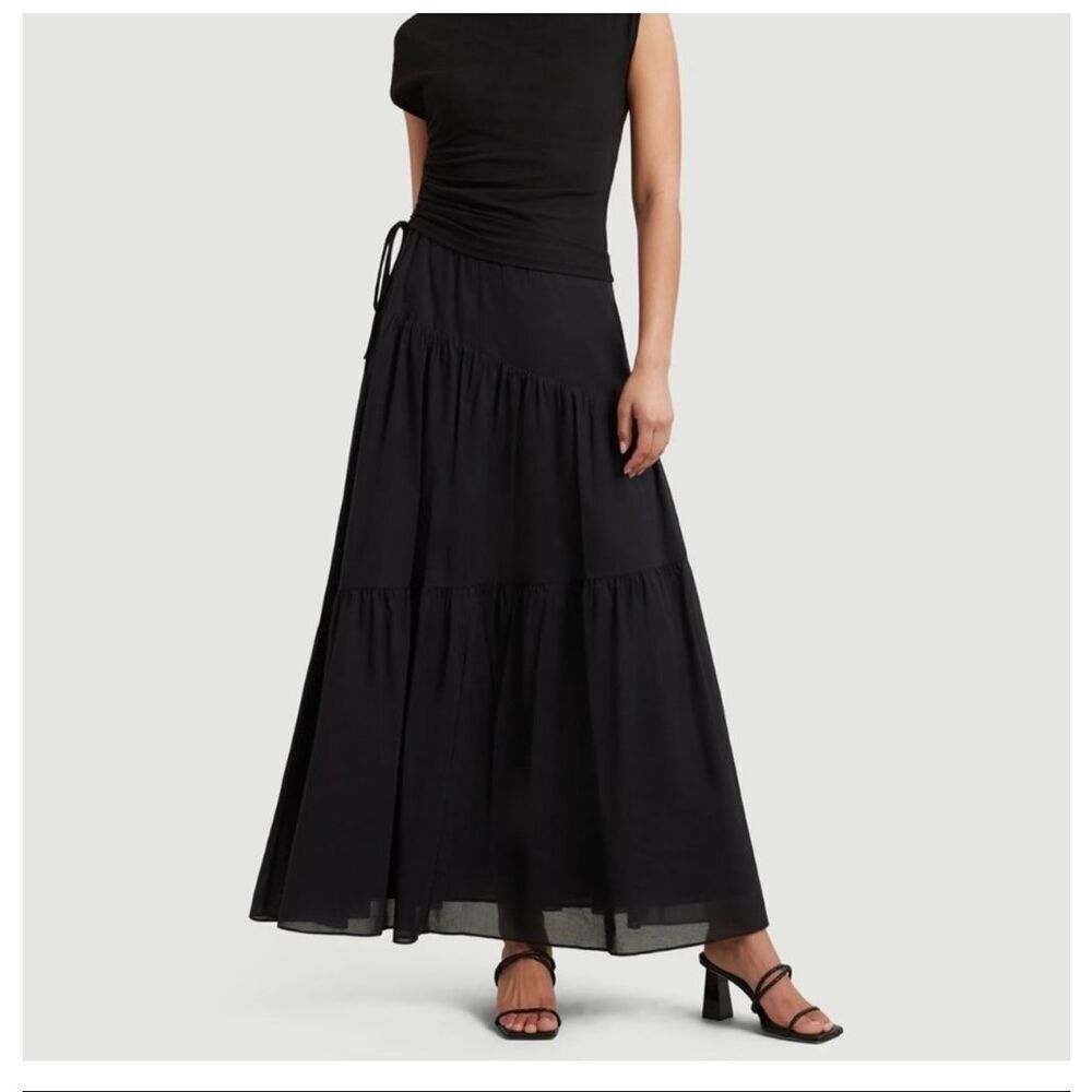 Modern Citizen Women’s  Runa Cotton Tiered Asymmetrical Cotton Maxi Skirt